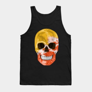 Bhutan Flag Skull - Gift for Bhutanese With Roots From Bhutan Tank Top